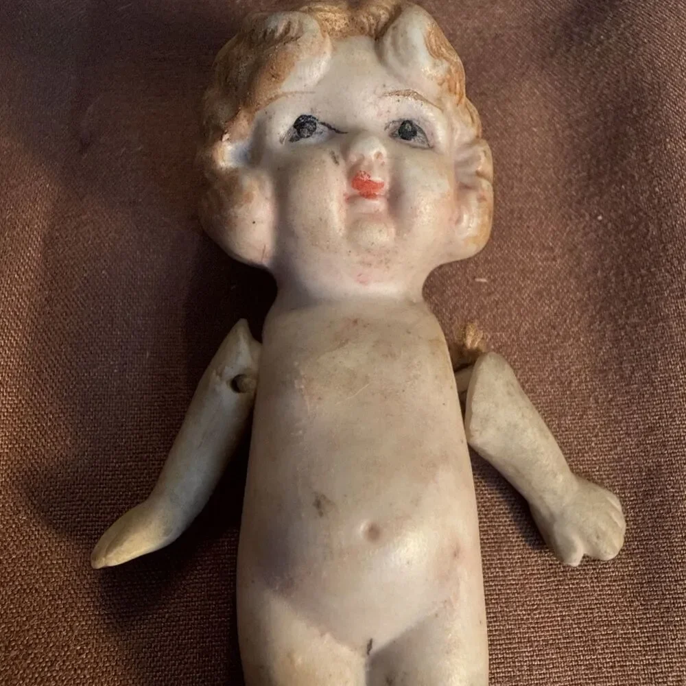 Vintage Frozen Charlotte Type Bisque Japan Doll 3.5”